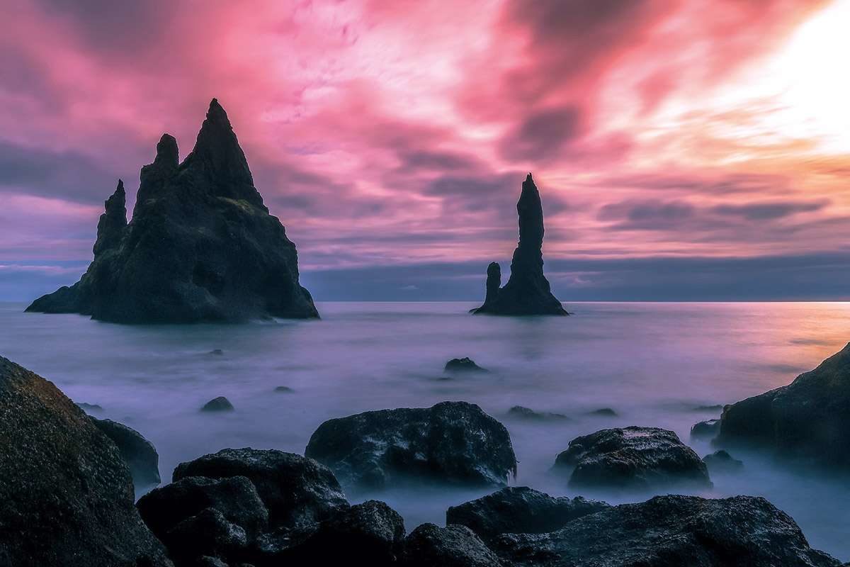 The fascinating volcanic landscape of Iceland is perfect for landscape photography