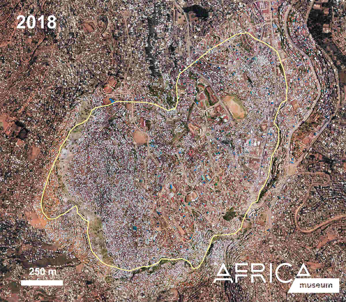 a map showing 2018 urban sprawl congo