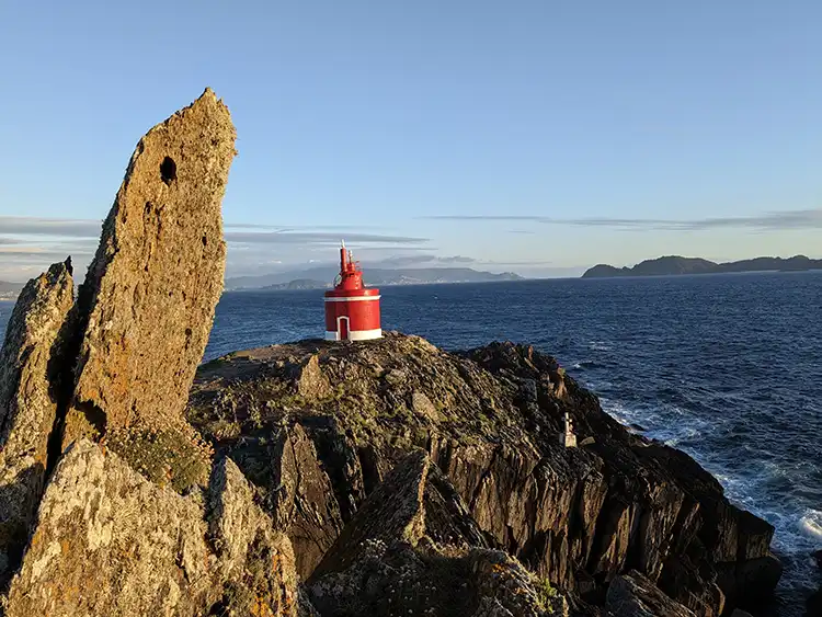 A small lighthouse at Cabo de Home in the Rias Baixas region 