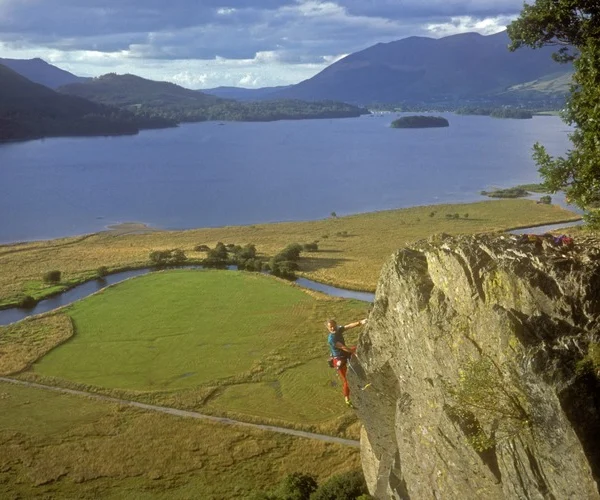 A view of Skiddaw Forest and lake in background.