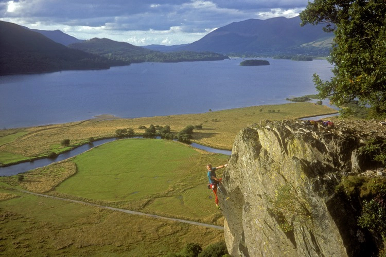 A view of Skiddaw Forest and lake in background.