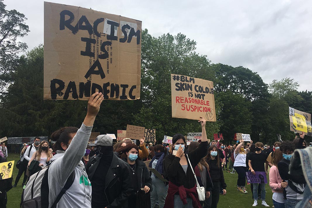 Black Lives Matter protesters gather in Colchester, Essex