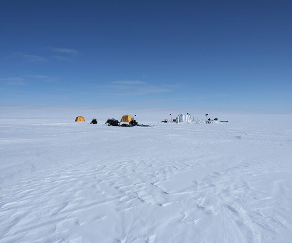 An ice-coring field camp on the Greenland ice sheet, ten kilometres from Summit Station
