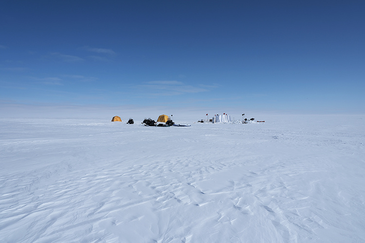 An ice-coring field camp on the Greenland ice sheet, ten kilometres from Summit Station