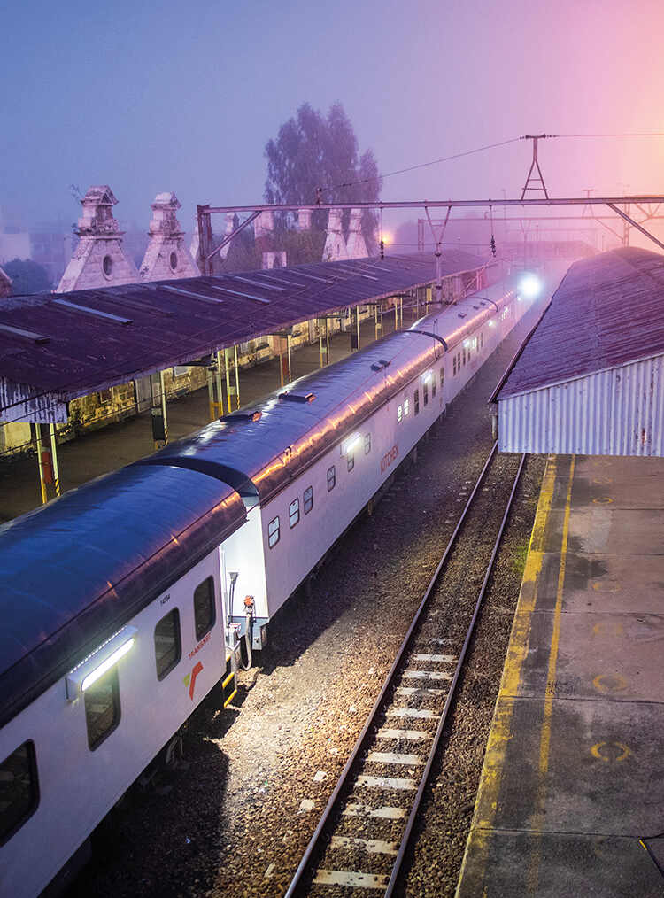 Dawn at Kroonstad station in South Africa’s Free State province