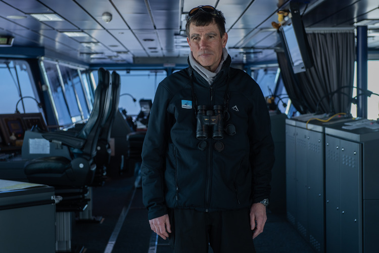 John Shears aboard the S.A. Agulhas II during the Endurance22 Expedition. 