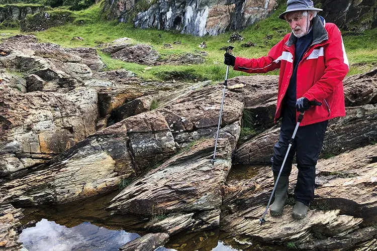 Co-author Tony Spencer, who was the first to recognise the significance of these rocks