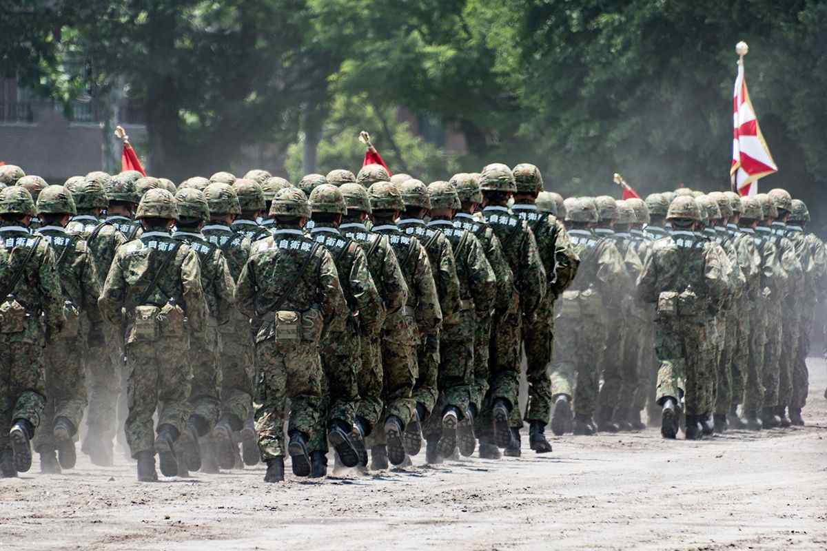 Japanese military marching