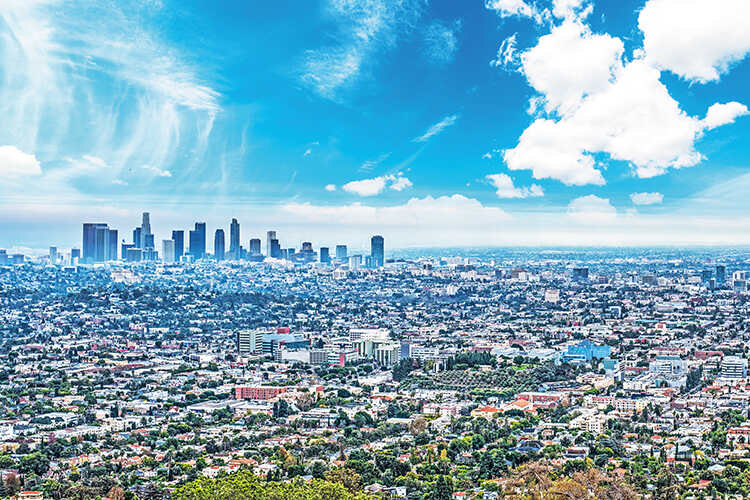 Los angeles skyline during the day