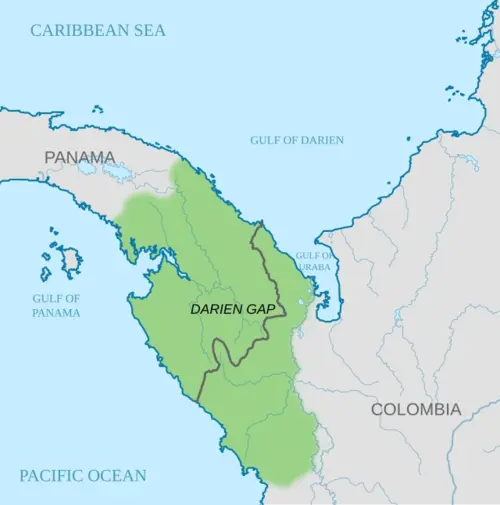 Map of Darien Gap