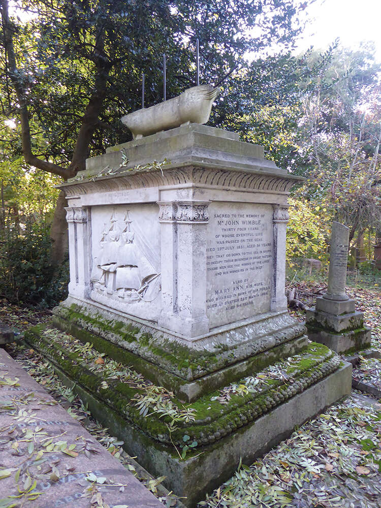 The monument for ship’s captain John Wimble