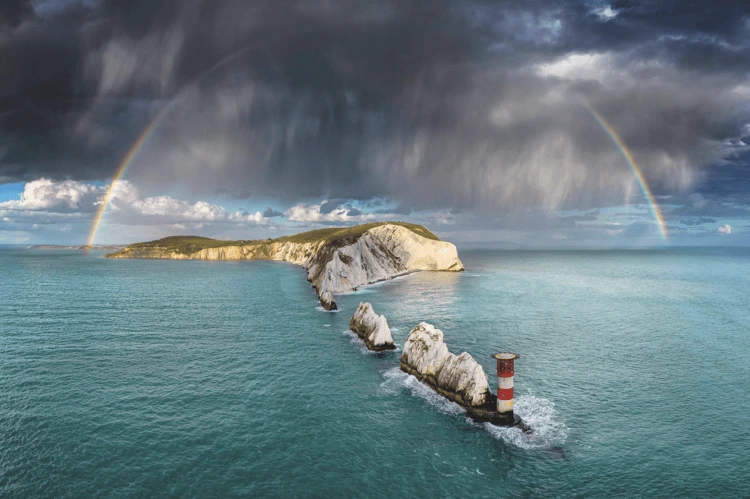 n evening shower over the Needles, Isle of Wight, UK, by Jamie Russell. Main category, third place