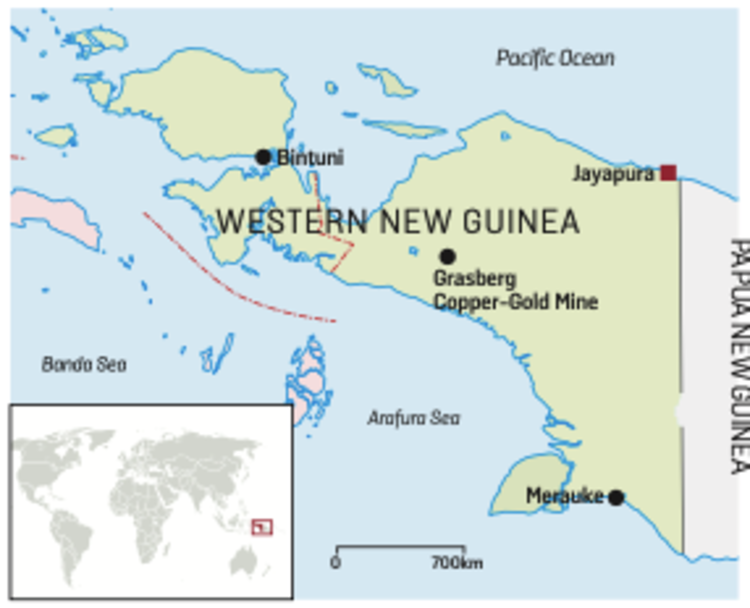Map of Western New Guinea