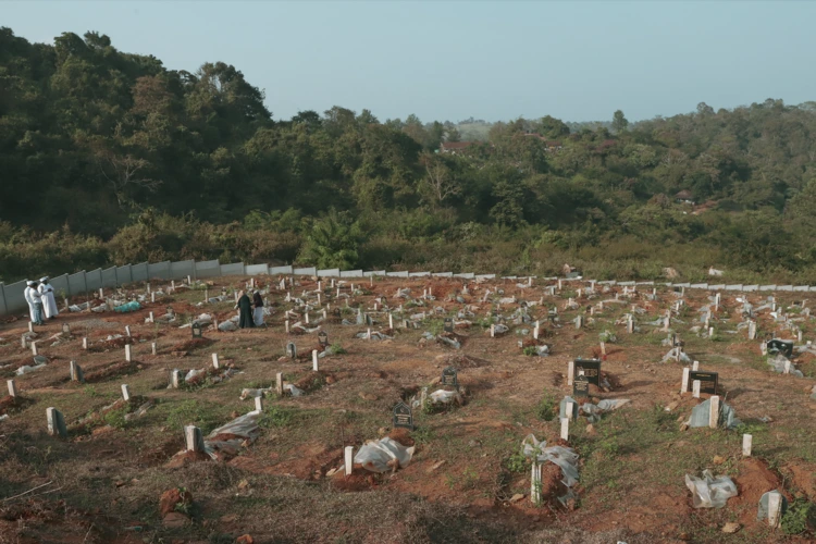 A makeshift cemetery with 31 identified bodies and the remains of 158 others – the landslide was so violent that it has been impossible to identify many of the victims
