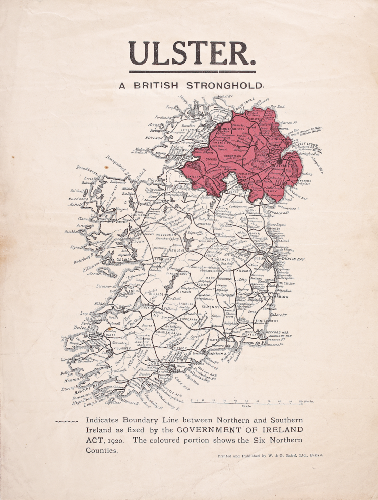 Ulster: A British Stronghold, cover of a four-page booklet
outlining the strength of the Ulster economy and its contribution
to the British Empire