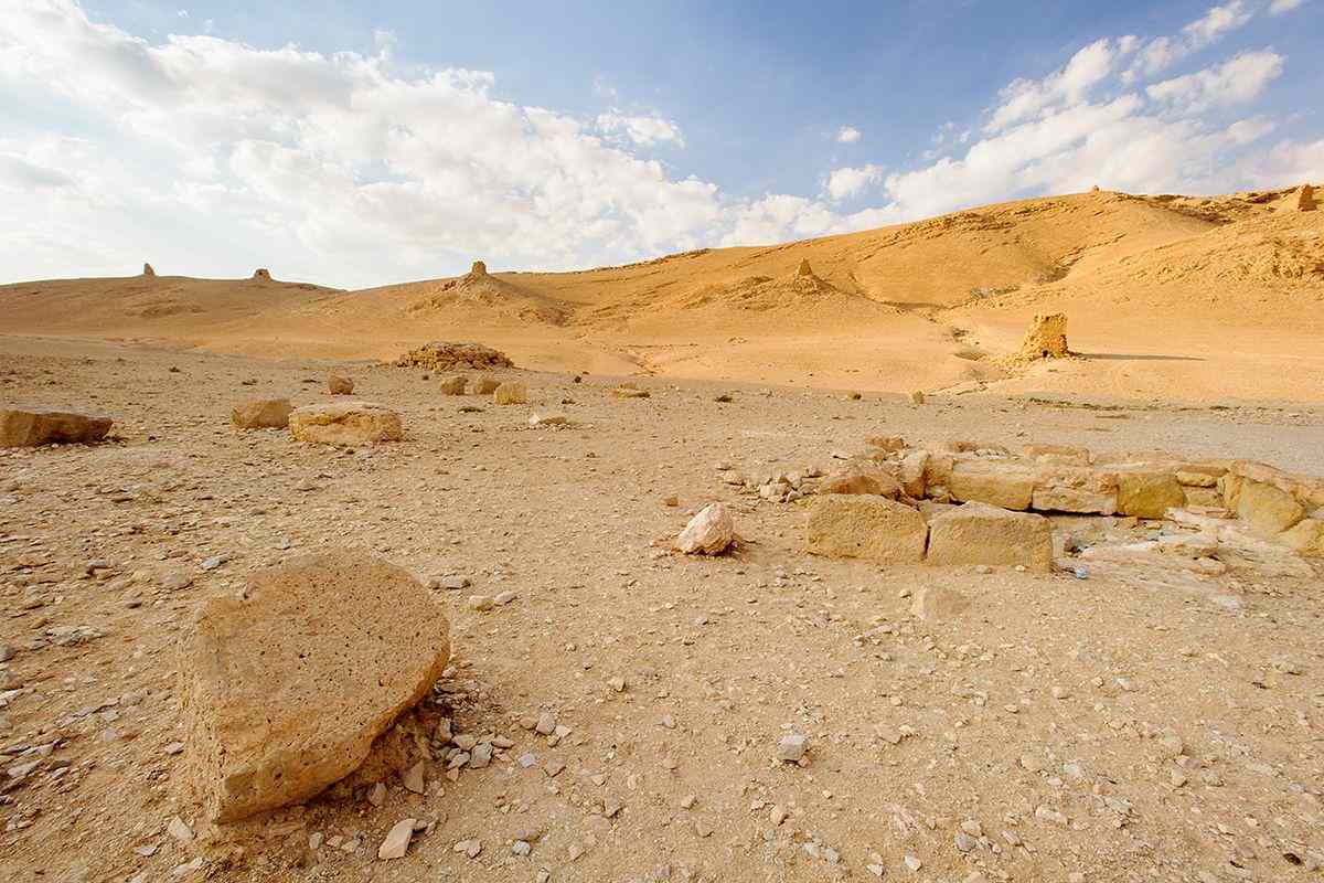 Landscape of the desert and Palmyra, Syria