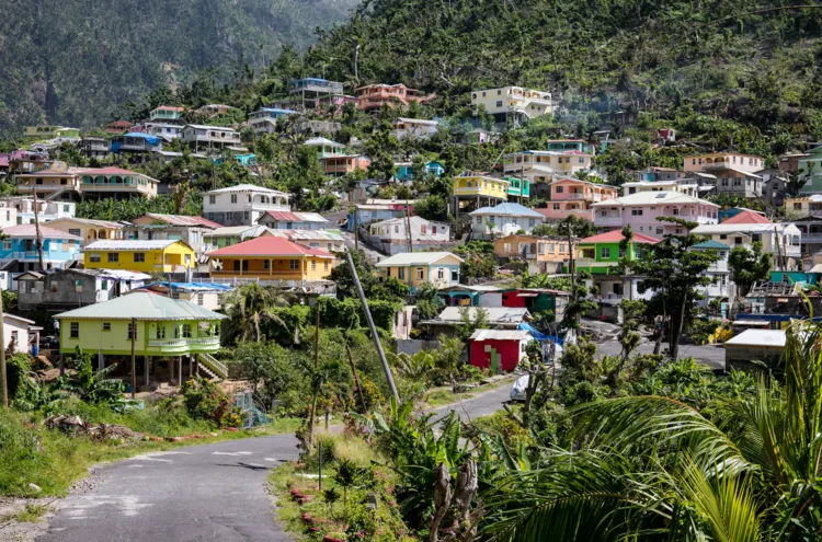 The village of Soufrière on the southwest coast of Dominica