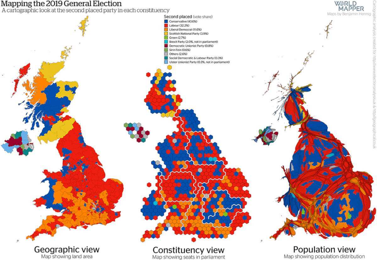 Mapping the 2019 UK General Election Geographical