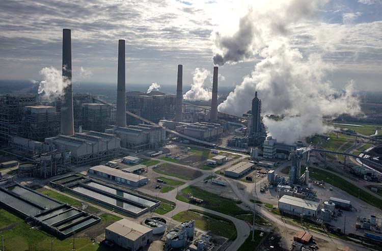 The Petra Nova CCS plant in Texas, located next to the WA Parish Generating Station