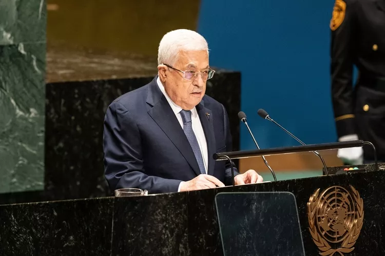 Mahmoud Abbas, President of the State of Palestine speaks at UN General Assembly plenary meeting at UN Headquarters in New York on September 21, 2023Mahmoud Abbas, President of the State of Palestine speaks at UN General Assembly plenary meeting at UN Headquarters in New York on September 21, 2023