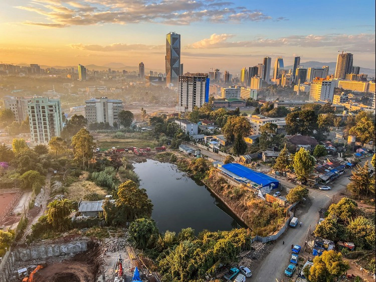 Aerial shot of Addis Ababa 