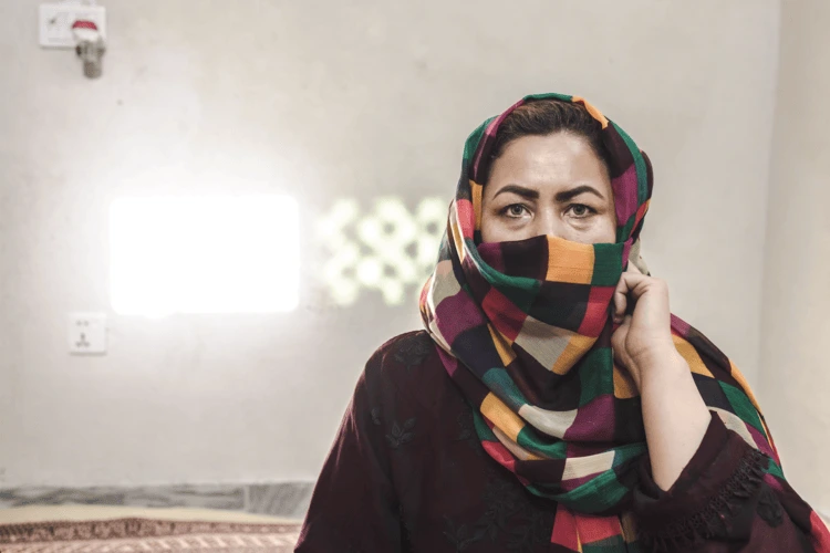 Donya, 38, a former policewoman and single mother, fled from Afghanistan because she wanted her daughter to have a chance at education. ‘I just want a bright future for my children with education opportunities. This is my first hope,’ she says.