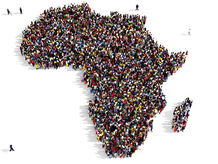 concept art showing africa population