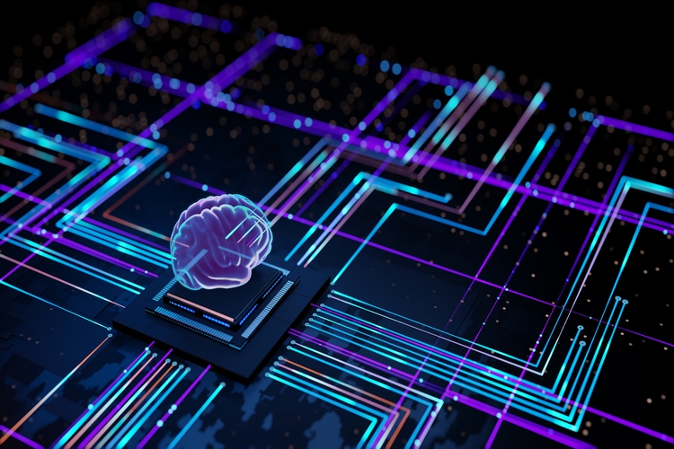 Concept of AI with brain