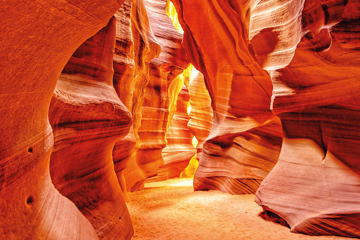 Inside the rocky and orange antelope canyon, arizona, usa