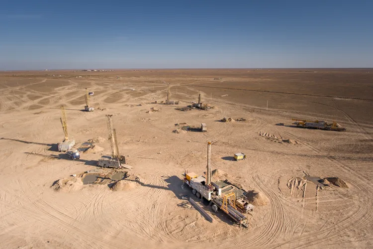 Mining equipment at the Inkai uranium mine in Kazakhstan