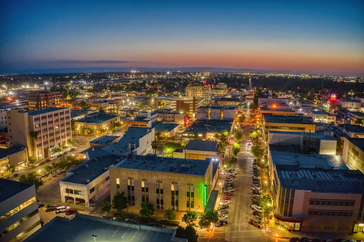 Aerial view of downtown Bakersfield