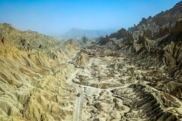 View of mountainous terrain in Pachri, Baluchistan in Pakistan