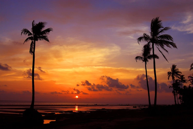 A sunset at the Kuakata beach, in Patuakhali district, in Bangladesh.