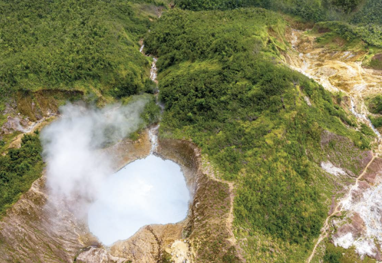 The Boiling Lake in the
highlands of Dominica