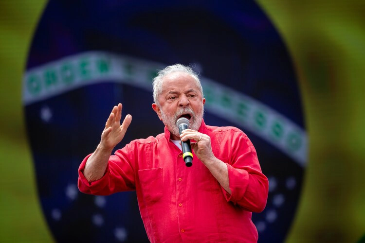 President Luiz Inácio Lula da Silva. at a rally in Grajau