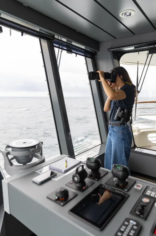 Colombe Lefort looking for birds