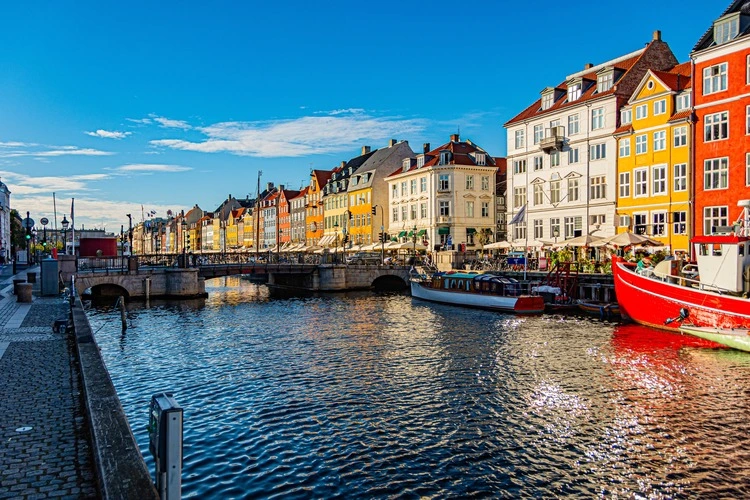 
Nyhavn harbor bridge and canal. Copenhagen Denmark.