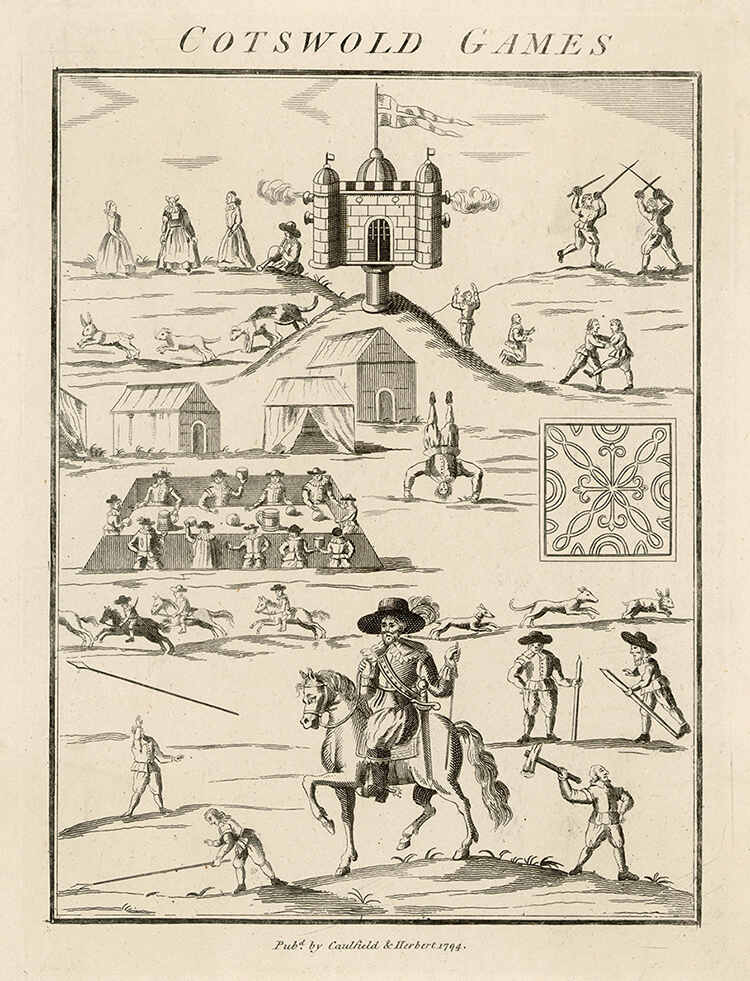 An 18th-century book illustration of the Cotswold Olympick Games