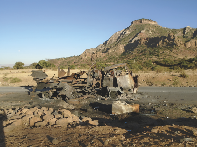 A destroyed military truck, near Werkamba in Tigra
