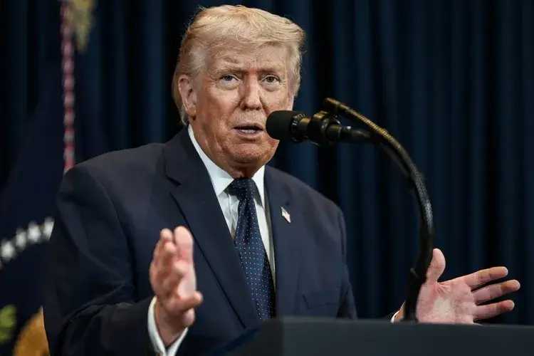 Donald Trump giving a speech