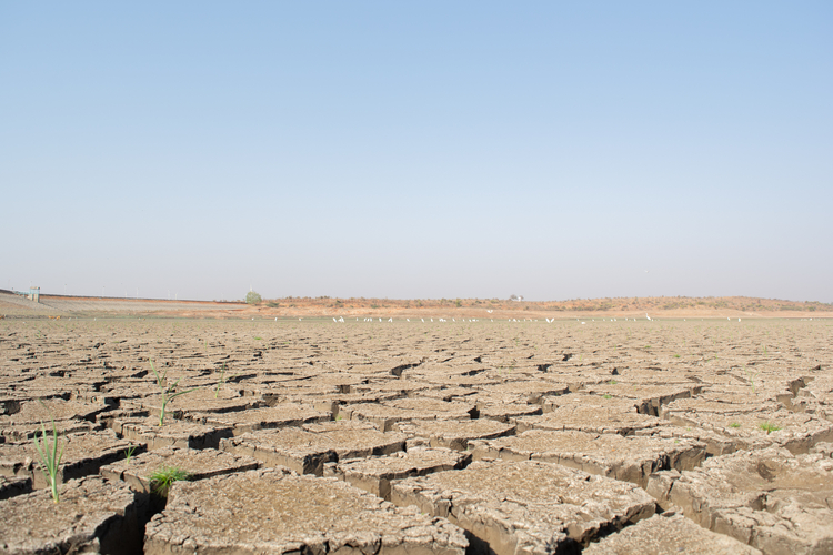 Drought in reservoir