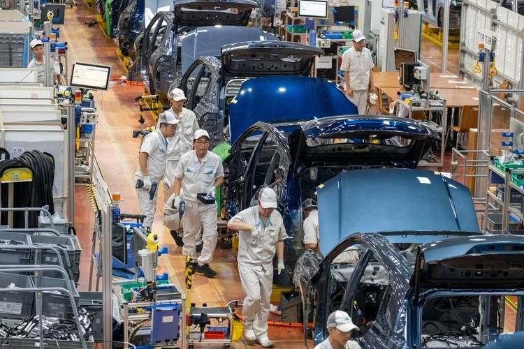 Electric car factory in China