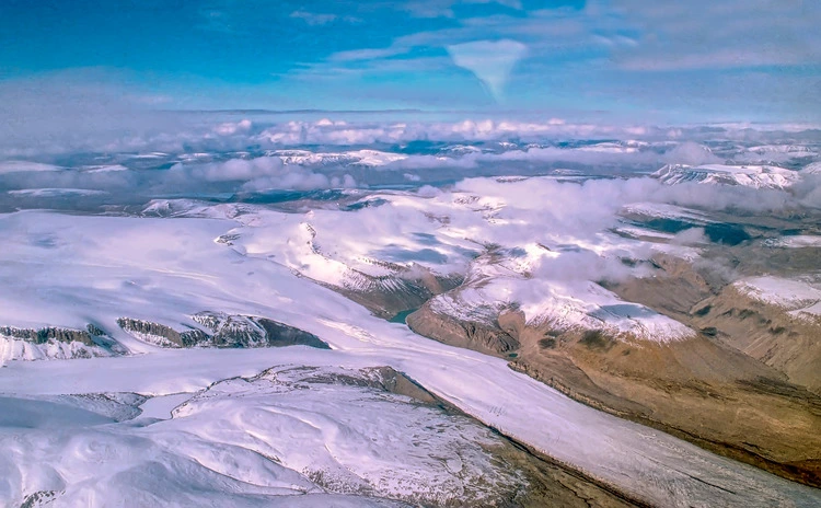 Aerial shot of Ellesmere Island