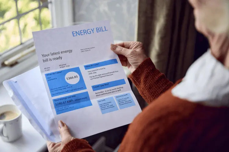 Close-up of energy bills.