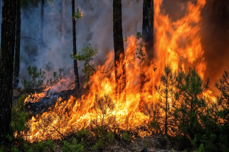 Wildfire burning
