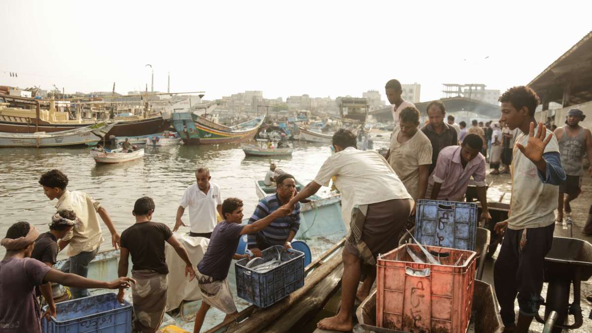 Fishermen at Al Hudaydah port