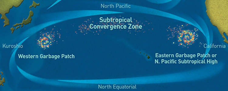 Great Pacific Garbage Patch map 