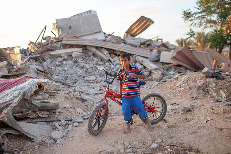 Playing in the rubble of the Gaza Strip