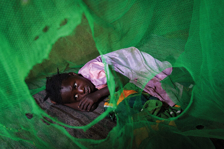 A child in Uganda, where malaria is still the main cause of death – particularly among the young