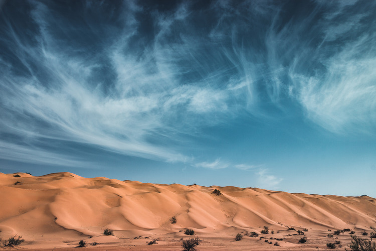 View of sand dunes in Grand Erg Oriental, Tunisia